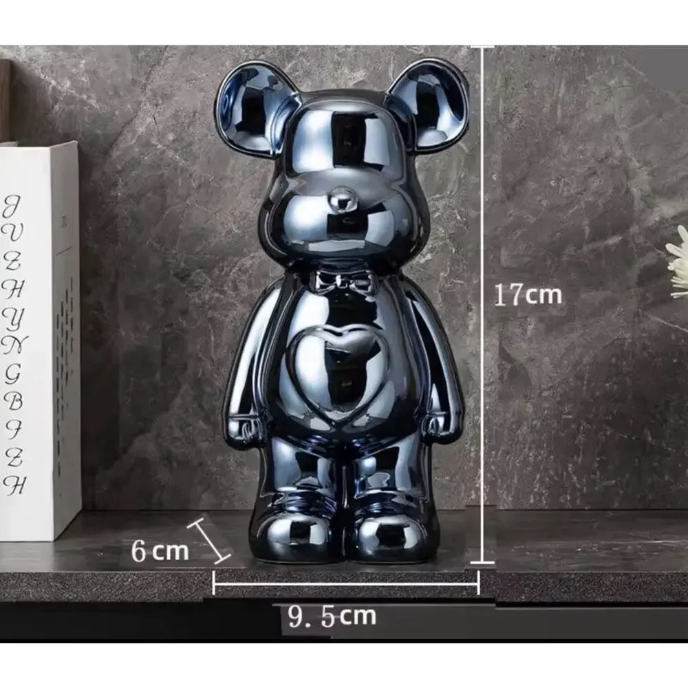 Ceramic Bear Statue Home Decor Shelf Desk Ornament - Gold